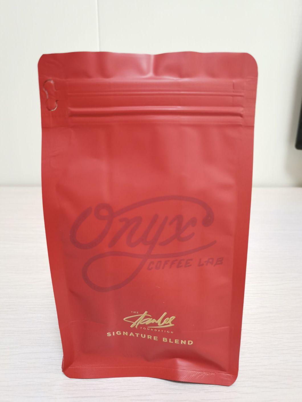 Flat Bottom Kraft Paper Coffee Bag with Tin Tie
