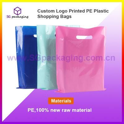 Custom Logo Printed PE Plastic Shopping Bags