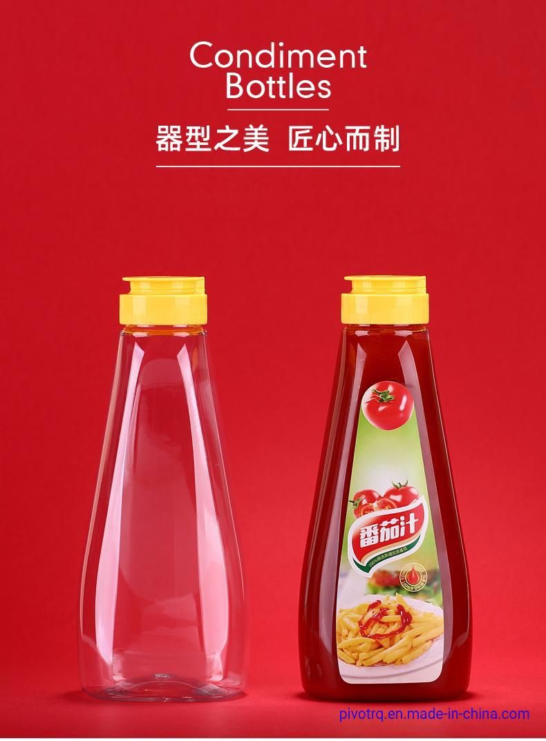 500ml Pet Plastic Squeeze Bottles for Packing Salad Sauce, Steak Sauce