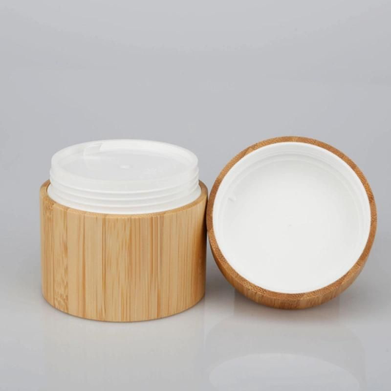 High Quality Empty 20g 30g 50g 100g 150g 250g 2oz 4oz 8oz Bamboo Lids Glass Cosmetic Storage Jar