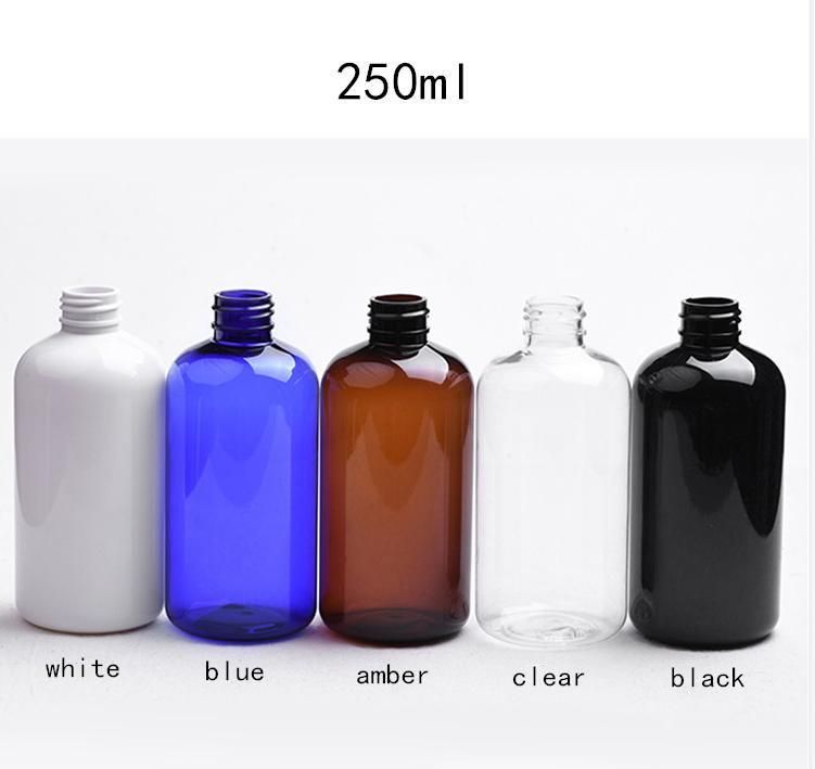 250ml Clear Plastic Bottle for Shampoo Shower Gel Refillable Cosmetic Packaging Bottle