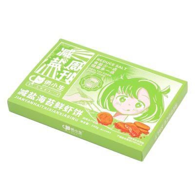 Custom White Card Paper Tea Snack Biscuit Cookie Gift Packing Packaging Carton Box with Teared Perforated Line Spot UV Logo
