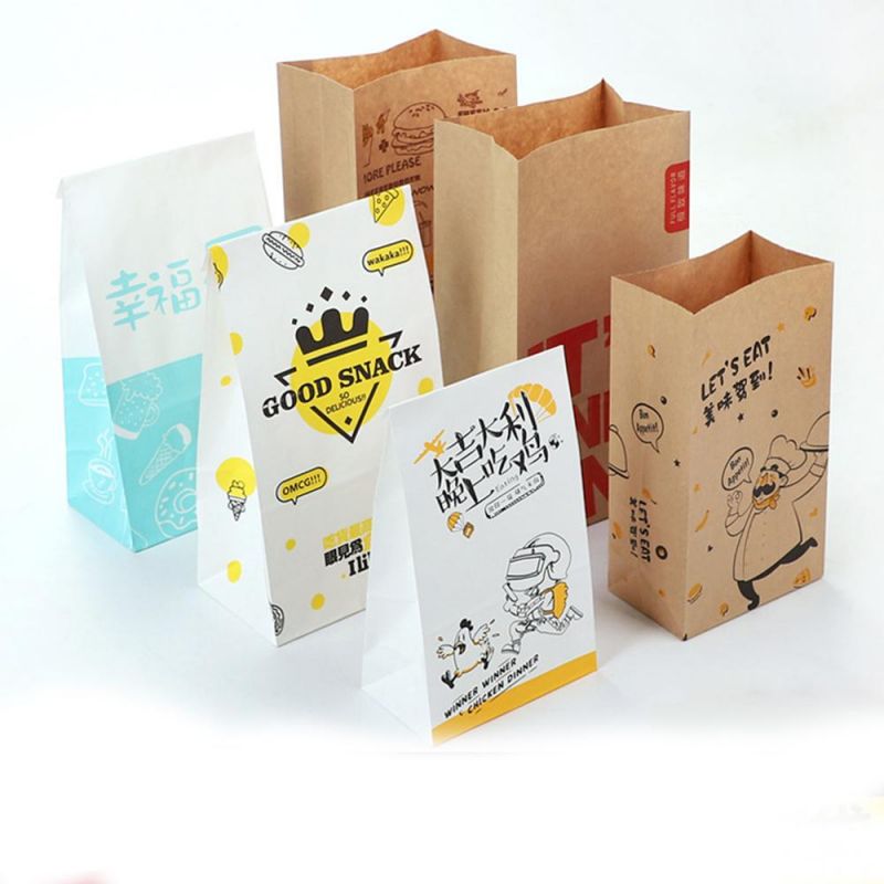 Recycled Food Packaging Brown Kraft Lunch Paper Bag Bread Bag