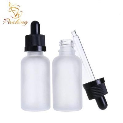 Frosted White Glass 30ml Pipette Bottle Cosmetic Essential Oil Bottled