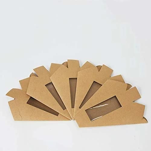 Compostable Fast Food Take out Box Kraft Paper Sandwich Box with PLA Window