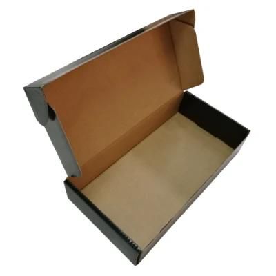 Customized Black Matte Corrugated Cardboard Box with Gold Foil Stamping