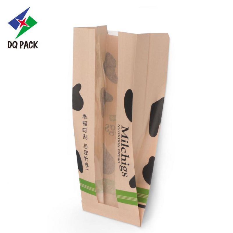 Customized Printing Food Bread Packaging Kraft Paper Side Gusset Bag with Your Own Logo