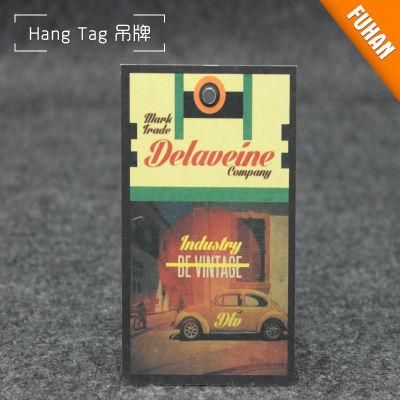 Design Sale Printed Yellow Paper Swing Tag for Garment