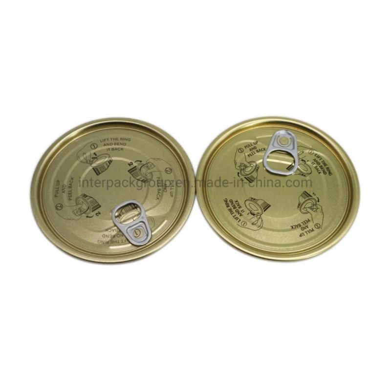 99mm Tinplate Top Metal Easy Open End 401 Eoe Food Tin Easy Peel Lid Full Aperture