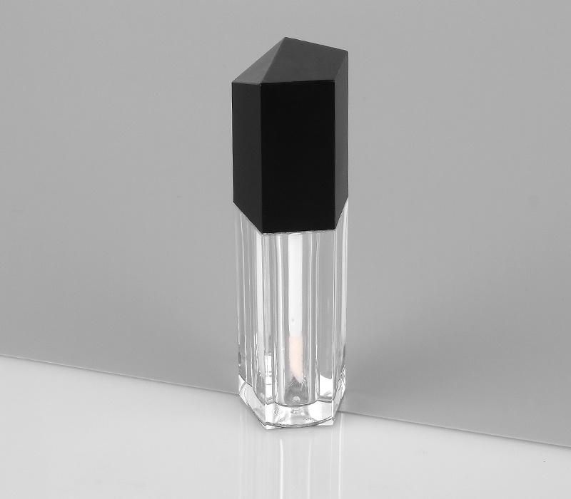 Popular Unique Empty Transparent Black Cosmetic Packaging 4G Lip Gloss Tube for Makeup Packaging