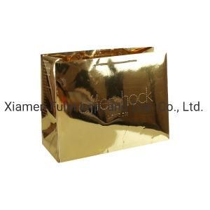 Custom Gold Luxury Cosmetic Logo Jewelry Garment Packaging Gift Paper Bag