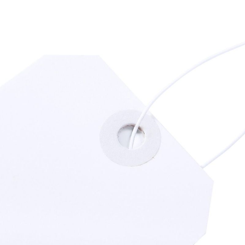 Custom White Manila Shipping Tags Elastic Loops Hang Tags with Eyelets (MT1260W-ES-1)