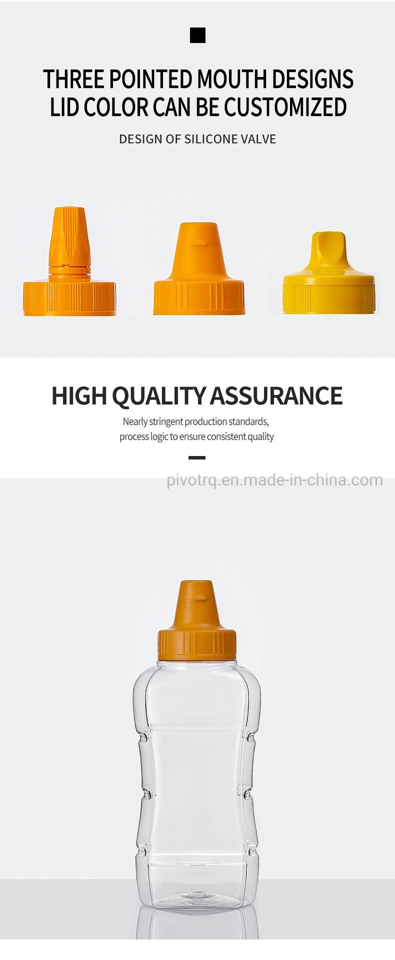 800g Plastic Squeeze Honey Bottle with 45mm Caps for Honey Packing