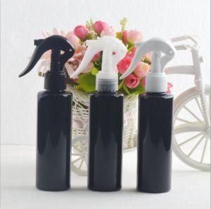 150ml Pet Plastic Flat Shoulder Black Color Trigger Mist Cleaning Spray Bottle