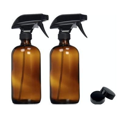 Custom Logo Empty 300ml 500ml Boston Round Hair Oil Liquid Glass Hand Soap Bottle