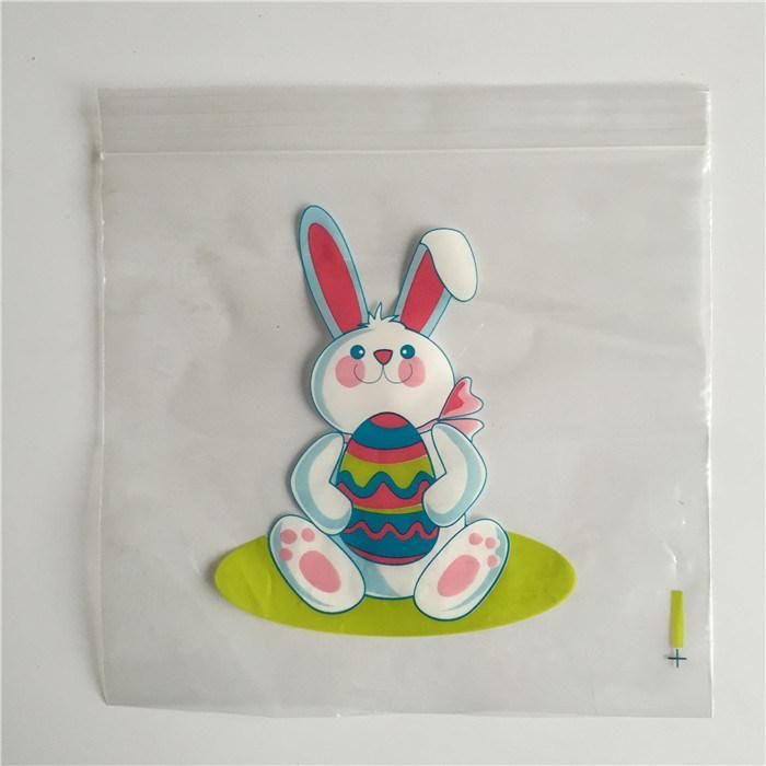 Easter Egg Rabbit Printed LDPE Zipper Lock Food Bag Holiday Plastic Bag for Candy Biscuit