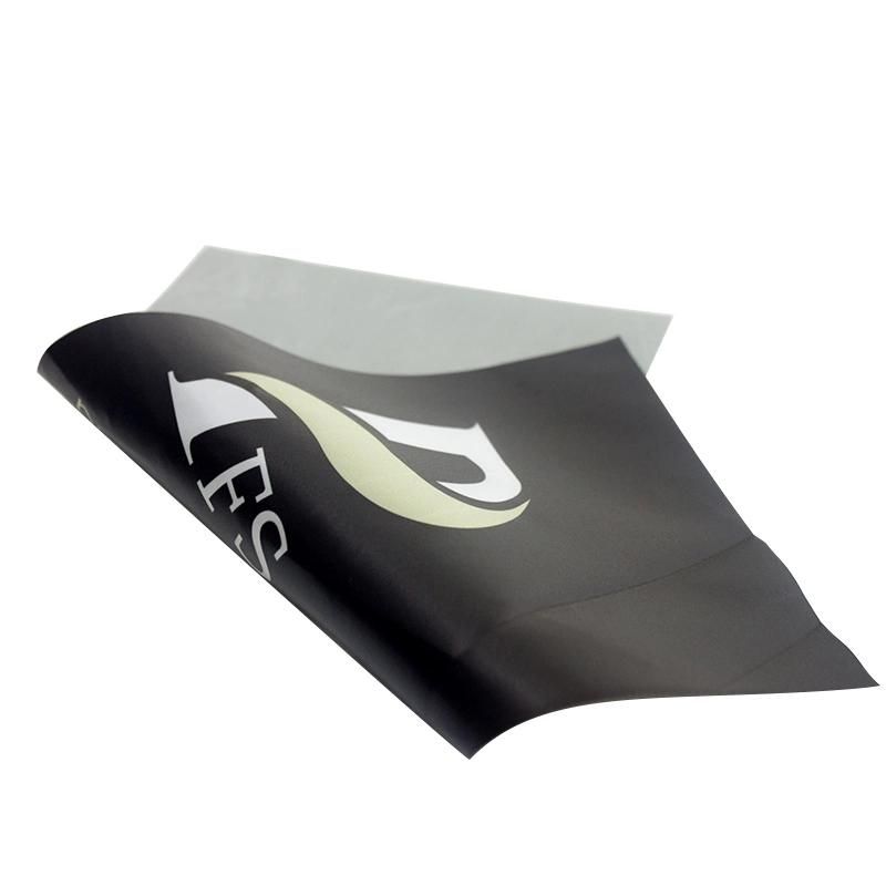 High Quality Black Background Printing White Logo Gloss Satin Ribbon Label
