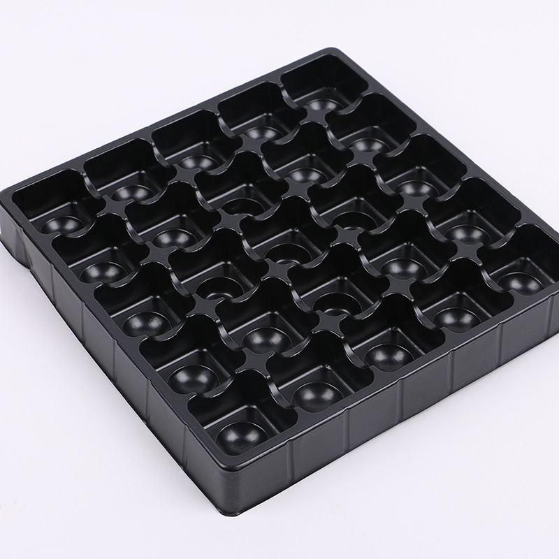 Disposable high quality customized cookie PET plastic chocolate blister tray with divider hot selling biodegradable