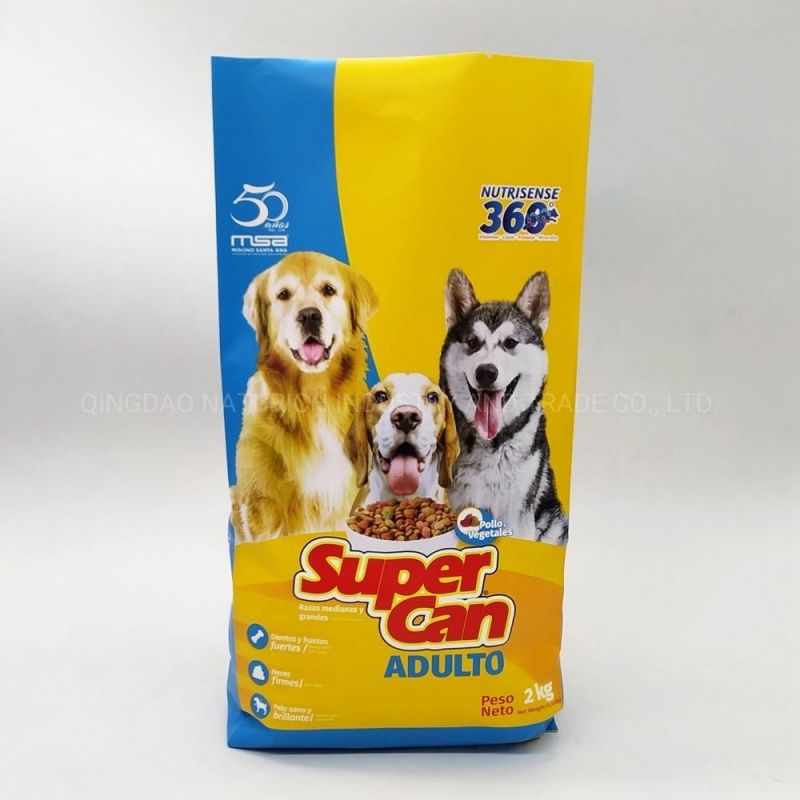 Custom Design Dog Food Packaging Mylar Back Seal Bags for Dog Food