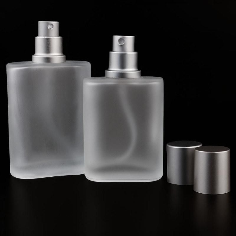 30ml 50ml Luxury Frosted Perfume Glass Bottle, Cosmetic Glass Spray Bottle Empty Glass Perfume Cosmetic Bottle Thread Mouth with Pump and Cap