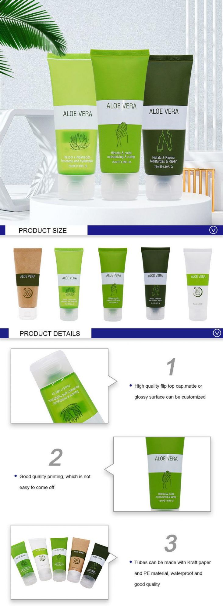 Matte Plastic Cosmetic Tubes Packaging Skincare Hand Cream Facial Cleanser Soft Squeeze Tube