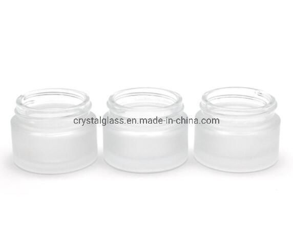 1oz 30ml Frosted Glass Cosmetic Cream Jar with Golden Lid