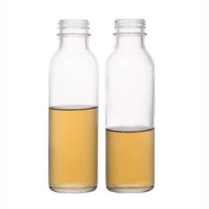 Empty Flint 350ml Round Screw Top Clear Customize Glass Bottles with Lids Factory