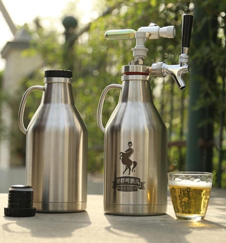 Torneira Vá Cuo Cerveja Insulated Steel Bottle Can Growler with Tap
