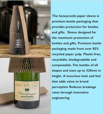 Eco-Friendly Wine Bottle Glass Bag Packaging Honeycomb Paper Sleeve