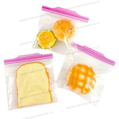 Easy Open Tab Poly Reusable Zip Lock Food Storage Sandwich Bag in Retail Box