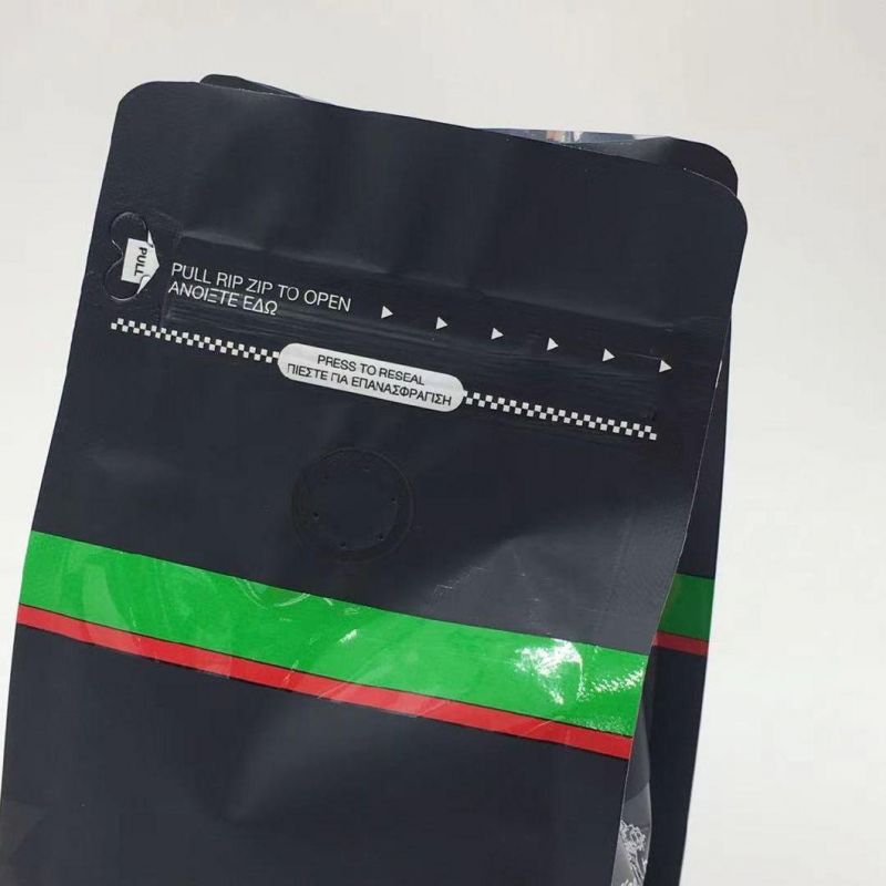 Wholesale Flat Bottom Zipper Pouch with Valve for Coffee Bean