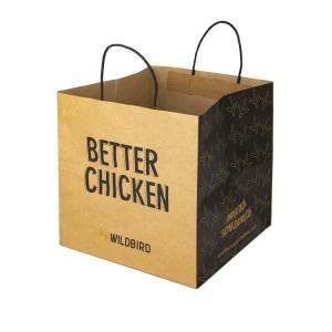 Recyclable Promotional Bag Kraft Custom Shopping Paper Bag for Food with Handle
