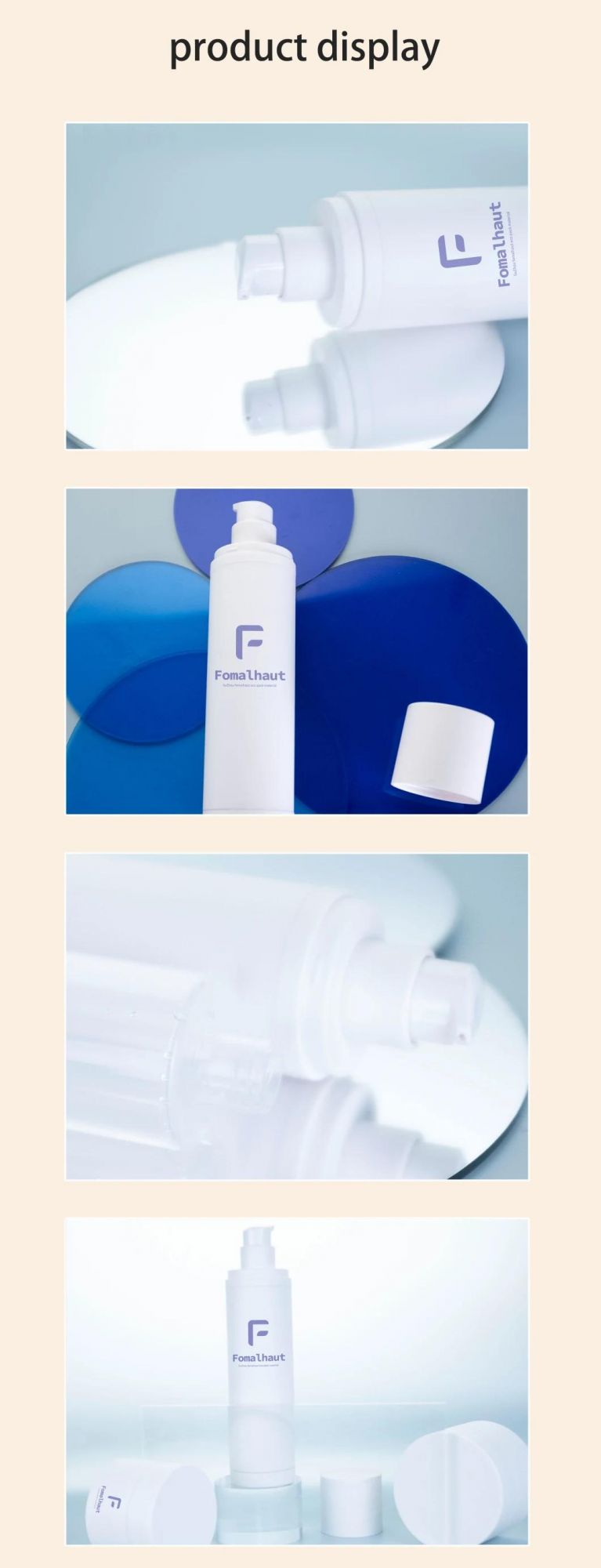 Fomalhaut 2022 Latest Refillable Replacement White 100ml PP Plastic Airless Pump Lotion Bottle