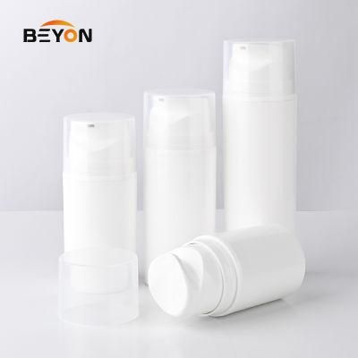 Cylindrical 100ml Cosmetic White PP Plastic Airless Pump Bottle with Snap Lotion Pum