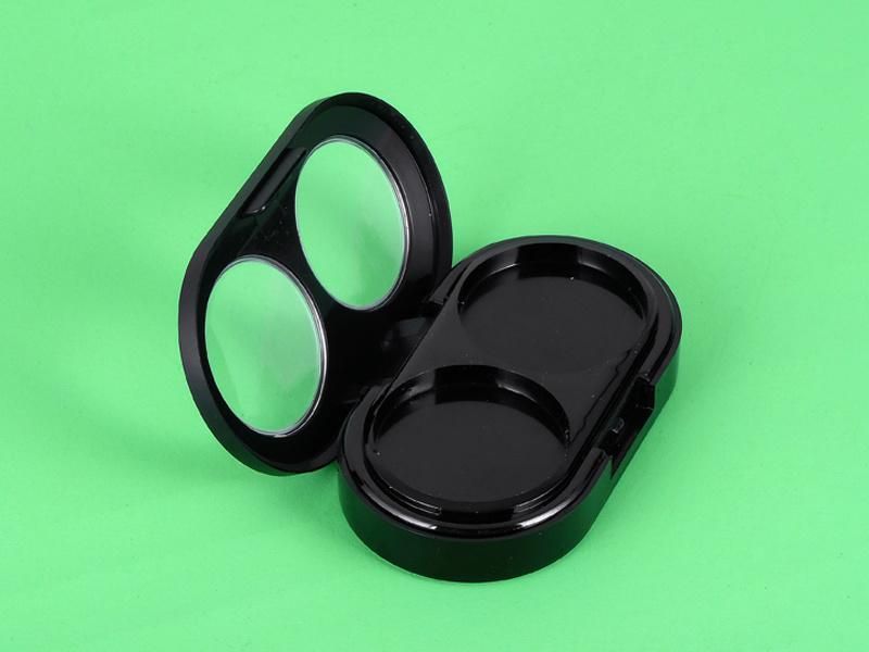Wholesale 2 Hole Cosmetic Eyeshadow Palette Case with Mirror for Makeup Packaging