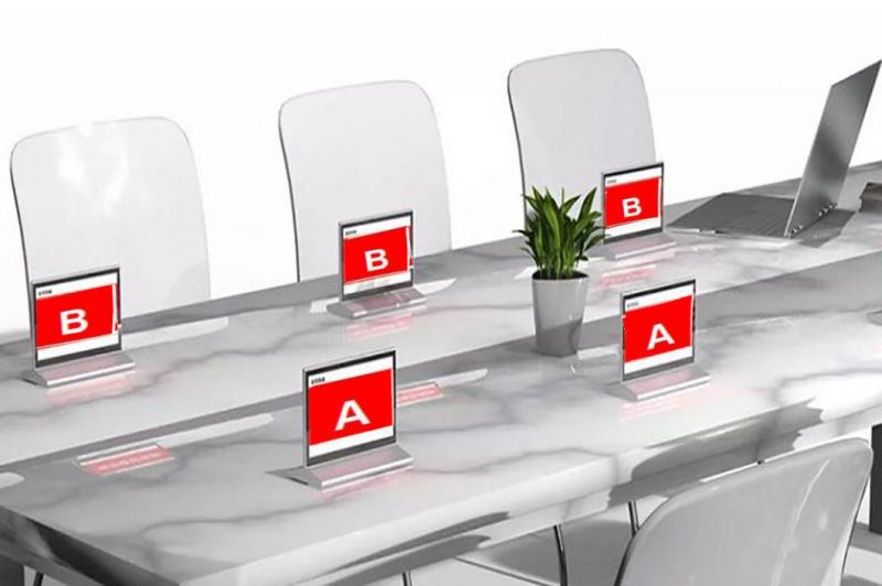 7.4" Black/White/Red Wireless E-Paper Display Conference Table Card 800X480 APP Electronic Nameplate