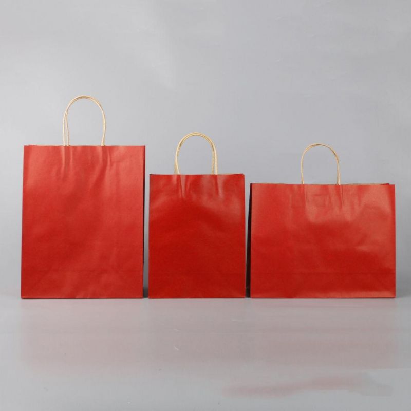 Recycle Wholesale Cheap Price Flat Bottom Paper Bag Kraft Food Shopping Bags for Paper Carry Bags with Handle