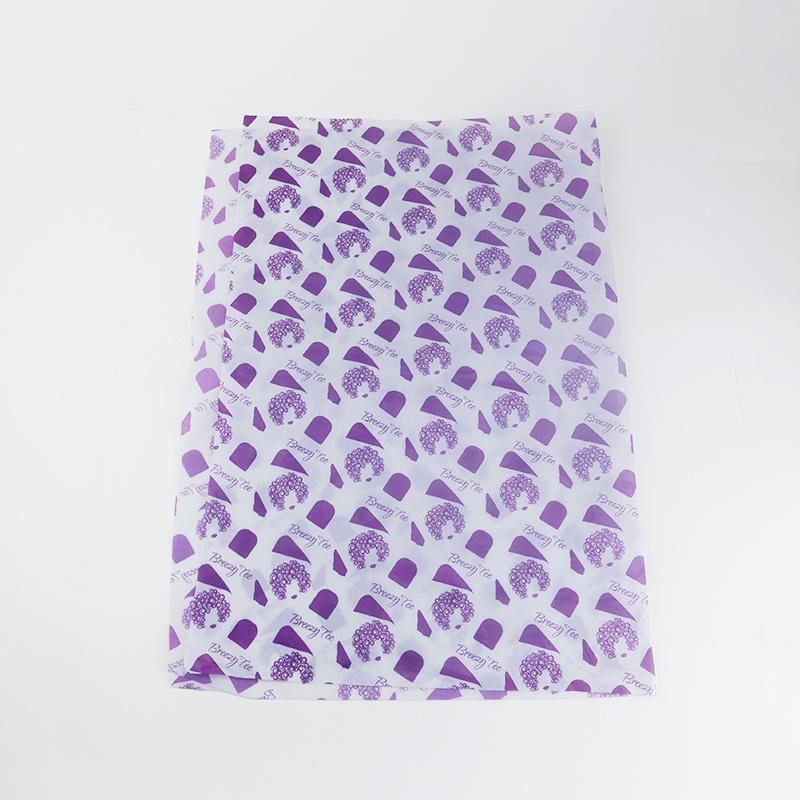 Grey Purple Logo Double Colors Printed Custom Clothing Wrapping Tissue Paper