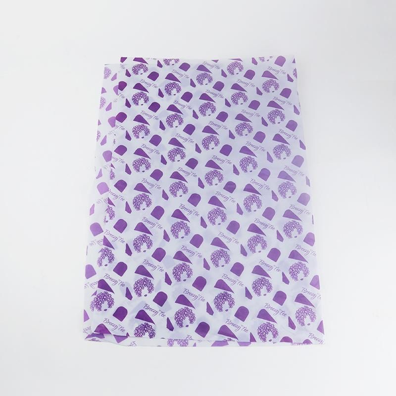 Grey Purple Logo Double Colors Printed Custom Clothing Wrapping Tissue Paper