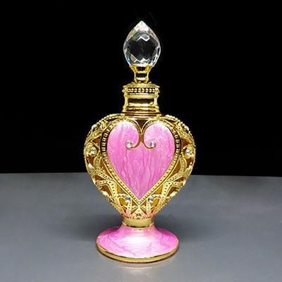 in Stock Ready to Ship 10ml Elegent Arabian Perfume Oil Zinc Alloy Metal Bottle with Shiny Jewelry Decoration and Cap Fragrance Bottle