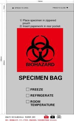3/4 Layers Transparent LDPE PE Plastic Biohazard Autoclave Bags Custom Ziplock Pouch Specimen Bag for Lab Hospital