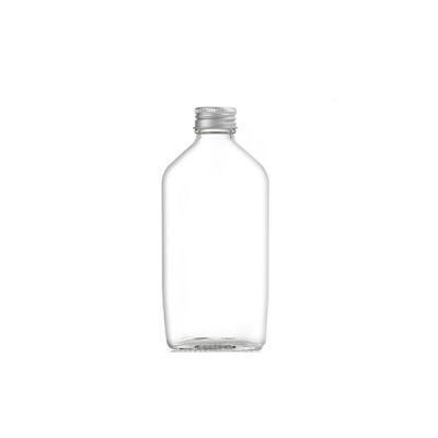 New Small 100 Ml Flat Drinking Coffee Juice Bevergae Whiskey Glass Bottle with Metal Cap