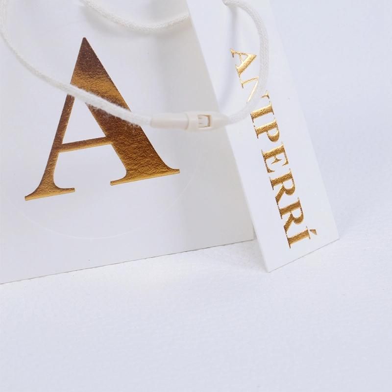 3D Logo Hot Stamp Paper Custom Garment Hang Tag for Luxury Brand