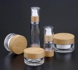 2017 New Design Bamboo Cosmetic Container for Cream