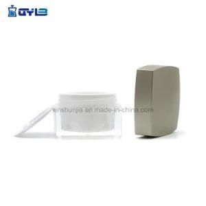 Manufacture Transparent-Champagne Acrylic Square Skin Care Cream Jar for Cosmetic Packaging