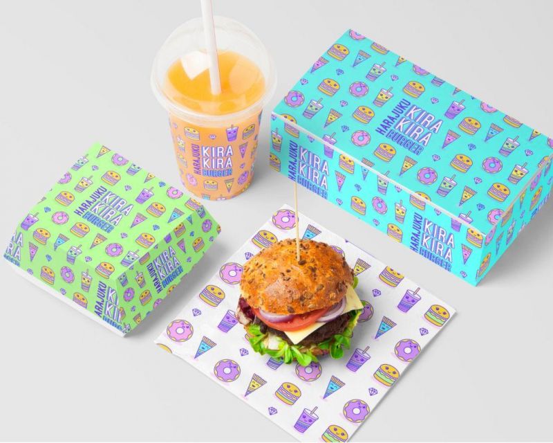 Custom Deli Meat Wrapping Waterproof Oil Burger Custom Sandwich Wrap Packaging Printed Greaseproof Paper