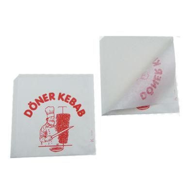 Flat Sharp Bottom White Paper Bag Grease Proof Burger Snack Paper Bag