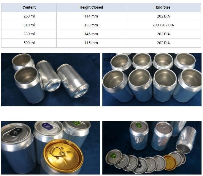 Slim Can 250ml Aluminum Beverage Can