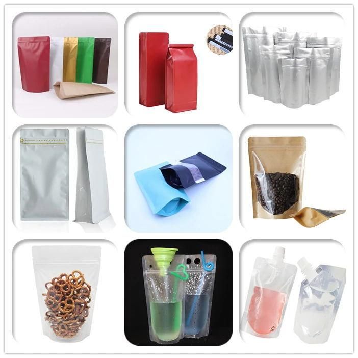 Custom Compostable Recyclable Zipper Lock Small and Medium Size Biodegradable Kraft Paper Flat Bottom Coffee Tea Food Plastic Bags