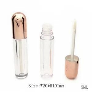 Round Empy Makeup Plastic Lip Gloss Tubes Gold Lip
